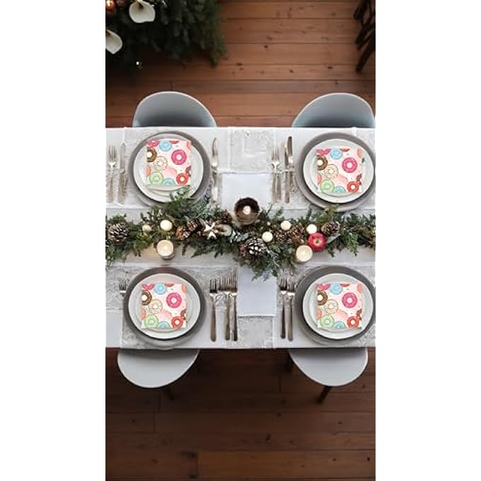 DONUT TIME PARTY NAPKINS, 40 PCS DISPOSABLE PAPER NAPKINS, 6.7 INCH, BIRTHDAY & WEDDING DECOR, THEME PARTY SUPPLIES - Image 3